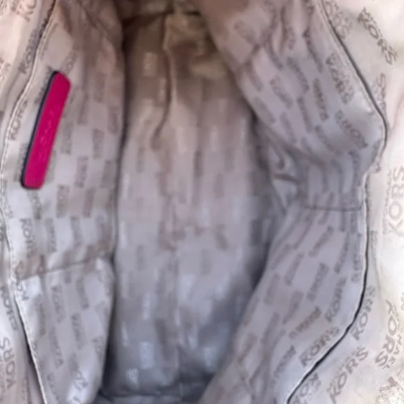 Michael Kors Ciara Large Satchel – Signature Logo Canvas & Hot Pink Leather - Picture 11 of 14